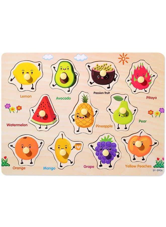 Mordely Wooden Peg Puzzles for Toddlers 2 3 4 Years Old, Kids Educational Preschool Peg Puzzles Toy - Image 1